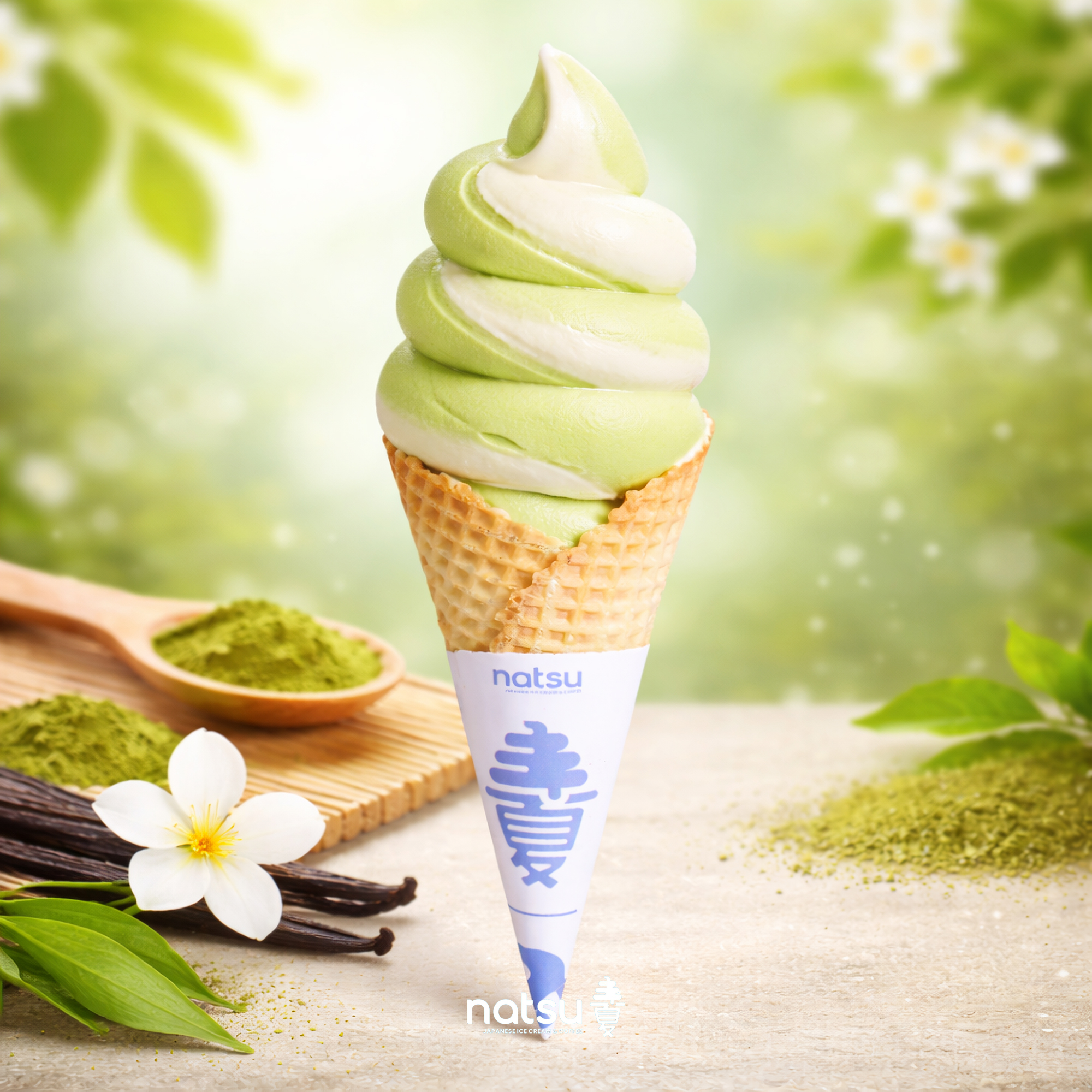Hokkaido Ice Cream Cone Mix (Vanilla x Matcha)