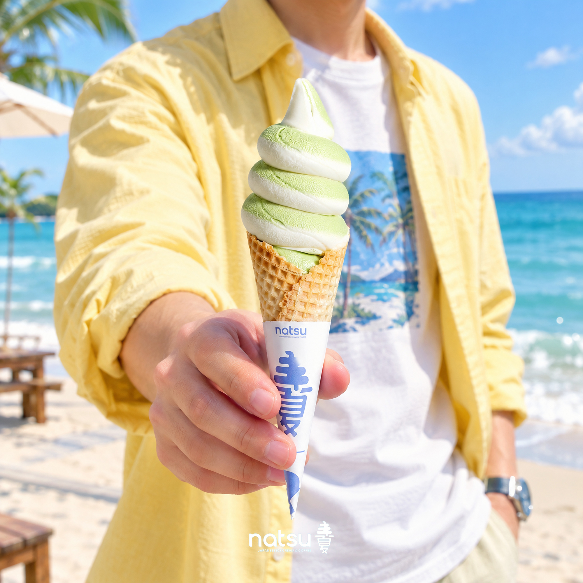 Hokkaido Ice Cream Mix Cone (Vanilla x Matcha)