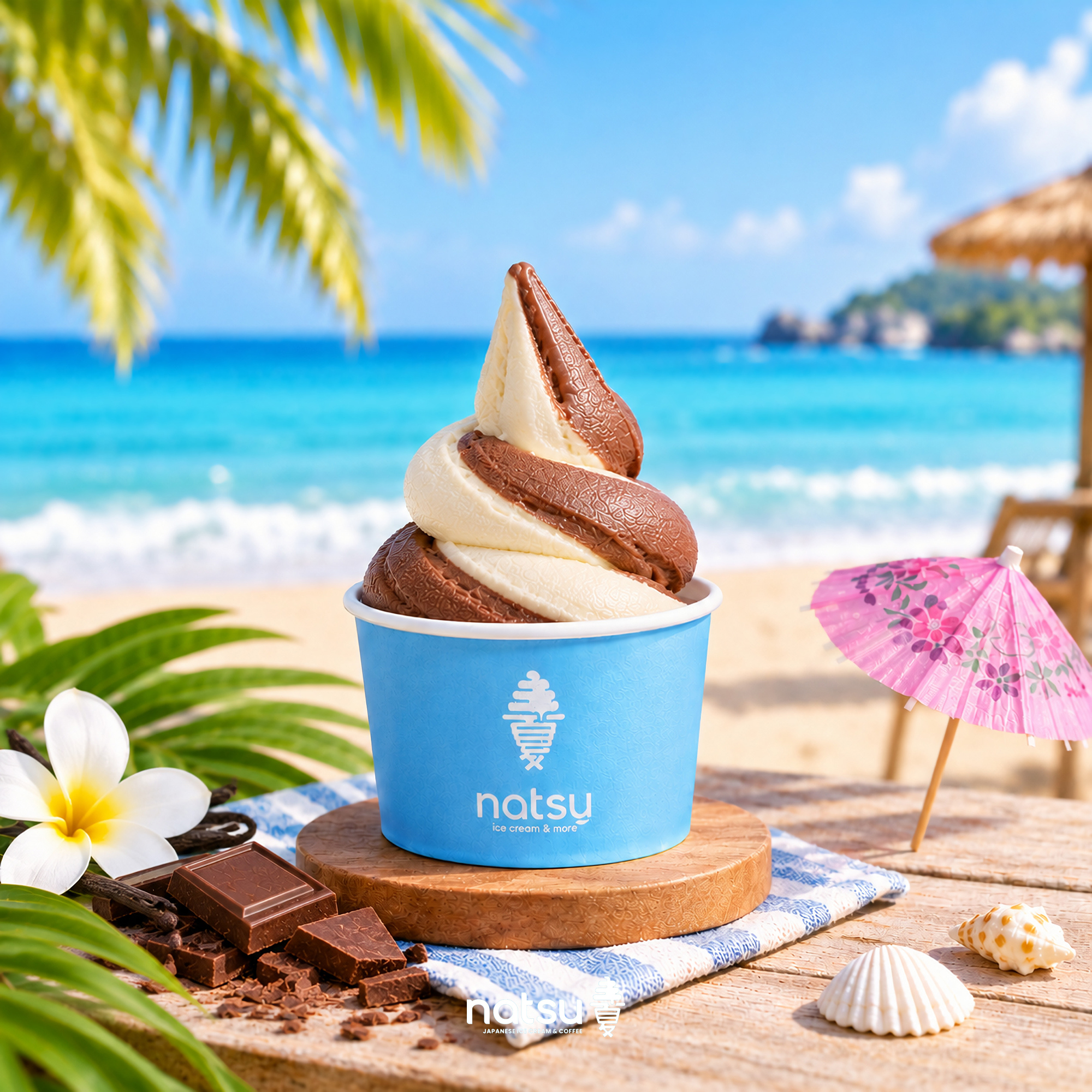 Hokkaido Ice Cream Mix Sundae (Vanilla x Chocolate)